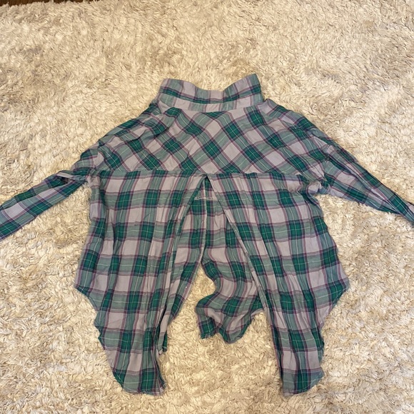 Green and purple flannel shirt size small brand The Laundry Room - Picture 2 of 2